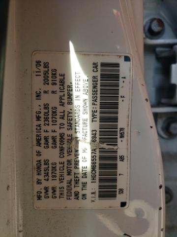 1HGCM66557A036943 - 2007 HONDA ACCORD EX WHITE photo 13