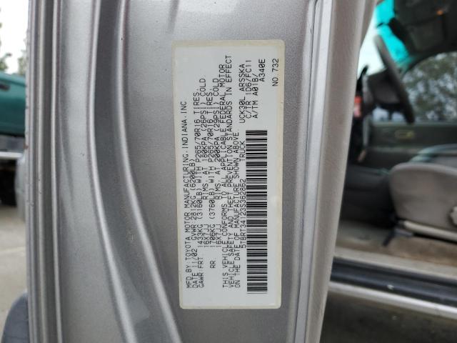 5TBRT34123S362862 - 2003 TOYOTA TUNDRA ACCESS CAB SR5 SILVER photo 12