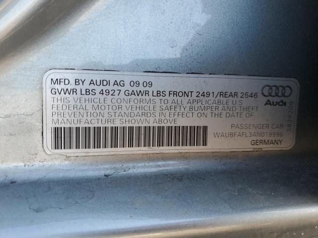 WAUBFAFL3AN019996 - 2010 AUDI A4 PREMIUM SILVER photo 12