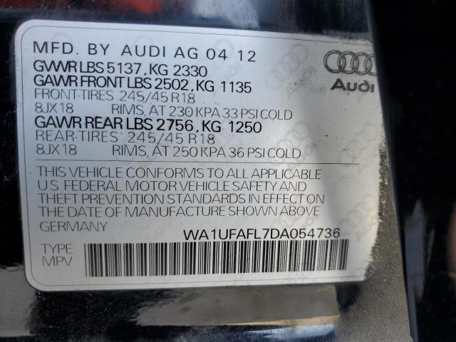 WA1UFAFL7DA054736 - 2013 AUDI A4 ALLROAD PREMIUM PLUS BLACK photo 12