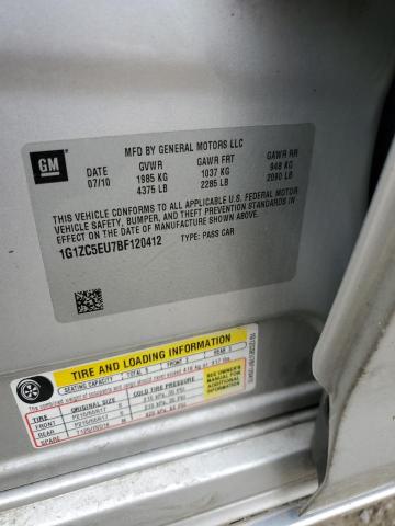 1G1ZC5EU7BF120412 - 2011 CHEVROLET MALIBU 1LT 银色 照片 12