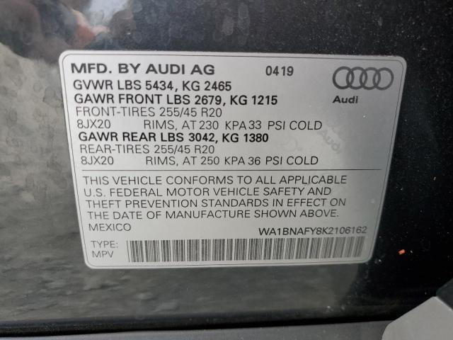 WA1BNAFY8K2106162 - 2019 AUDI Q5 PREMIUM PLUS GRAY photo 14