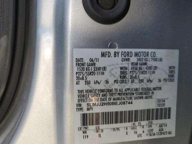 5LMJJ2H50BEJ08744 - 2011 LINCOLN NAVIGATOR ვერცხლისფერი ფოტო 13