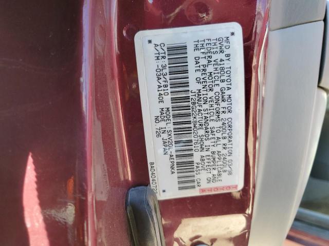 JT2BG22K8W0207610 - 1998 TOYOTA CAMRY CE MAROON photo 12