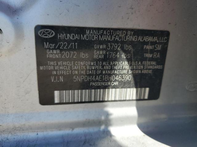 5NPDH4AE1BH046390 - 2011 HYUNDAI ELANTRA GLS GRAY photo 12