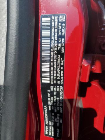 ZASFAKPNXJ7B80964 - 2018 ALFA ROMEO STELVIO SPORT أحمر صورة 13