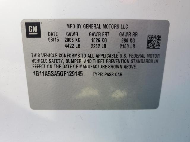 1G11A5SA5GF129145 - 2016 CHEVROLET MALIBU LIM LS თეთრი ფოტო 12