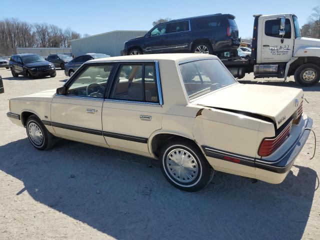 1P3BP36D4HF125138 - 1987 PLYMOUTH RELIANT LE CREAM photo 2