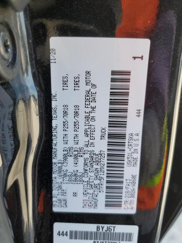 5TFRY5F12MX277257 - 2021 TOYOTA TUNDRA DOUBLE CAB SR/SR5 BLACK photo 12