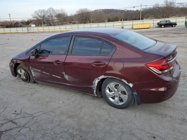 19XFB2F50DE061204 - 2013 HONDA CIVIC LX RED photo 2