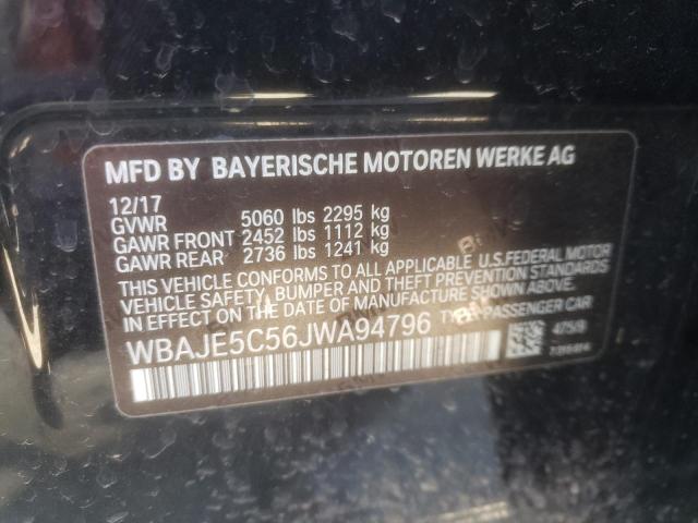 WBAJE5C56JWA94796 - 2018 BMW 540 I BLACK photo 12