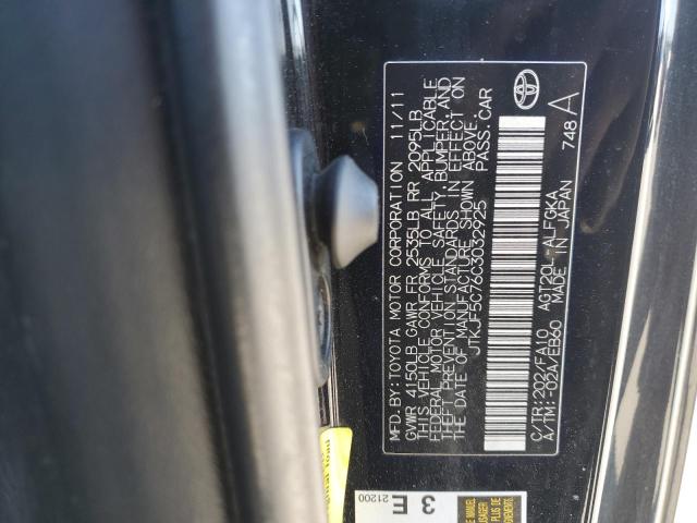 JTKJF5C76C3032925 - 2012 TOYOTA SCION TC 黑色 照片 12