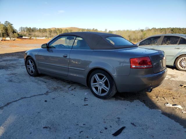 WAUDF48H37K021812 - 2007 AUDI A4 2.0T CABRIOLET QUATTRO GRAY photo 2