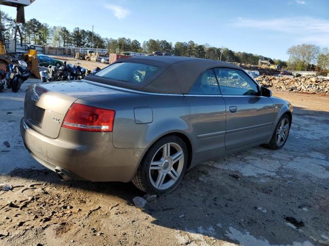 WAUDF48H37K021812 - 2007 AUDI A4 2.0T CABRIOLET QUATTRO GRAY photo 3