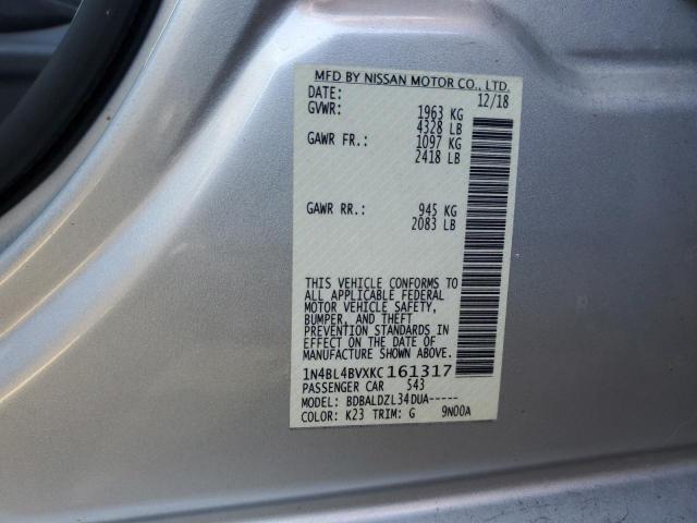 1N4BL4BVXKC161317 - 2019 NISSAN ALTIMA S SILVER photo 12