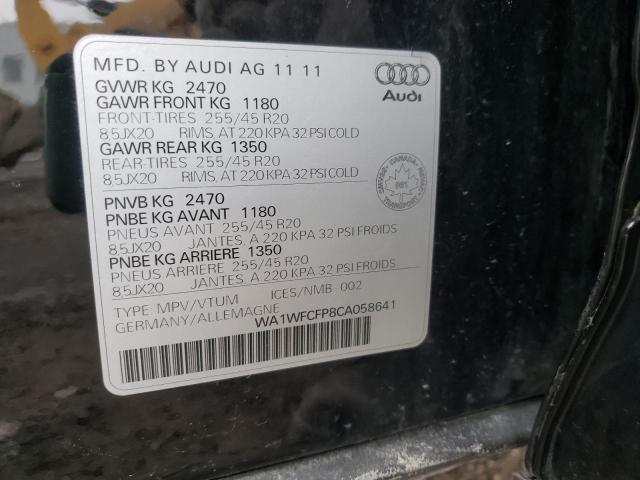 WA1WFCFP8CA058641 - 2012 AUDI Q5 PRESTIGE BLACK photo 12