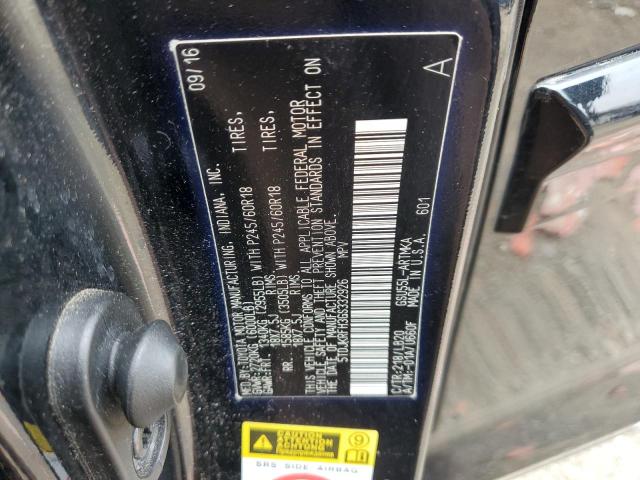 5TDJKRFH3GS332926 - 2016 TOYOTA HIGHLANDER XLE BLACK photo 13