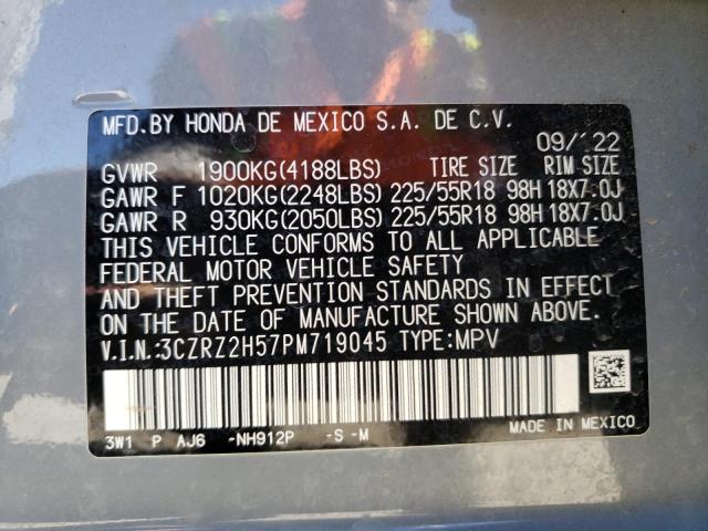 3CZRZ2H57PM719045 - 2023 HONDA HR-V SPORT GRAY photo 14