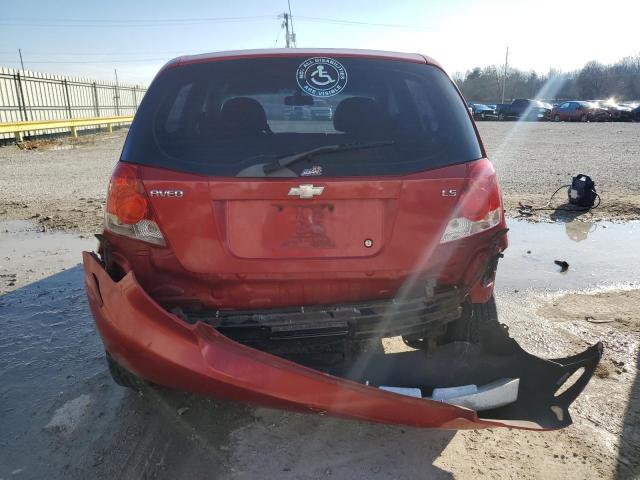 KL1TD66618B010348 - 2008 CHEVROLET AVEO BASE Tünd qırmızı foto 6