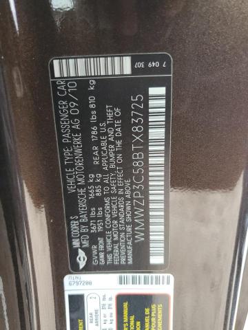WMWZP3C58BTX83725 - 2011 MINI COOPER S 棕色 照片 12