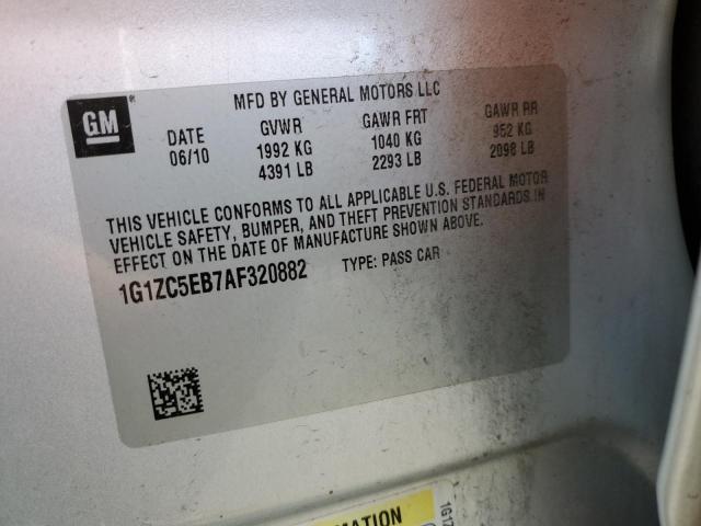 1G1ZC5EB7AF320882 - 2010 CHEVROLET MALIBU 1LT 银色 照片 12