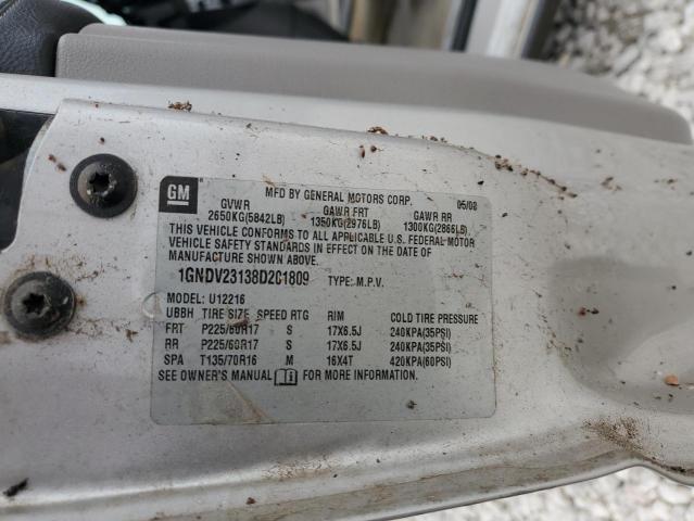 1GNDV23138D201809 - 2008 CHEVROLET UPLANDER LS SILVER photo 13