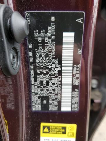 5TDBK3EH6CS141823 - 2012 TOYOTA HIGHLANDER BASE Bordeaux photo 14