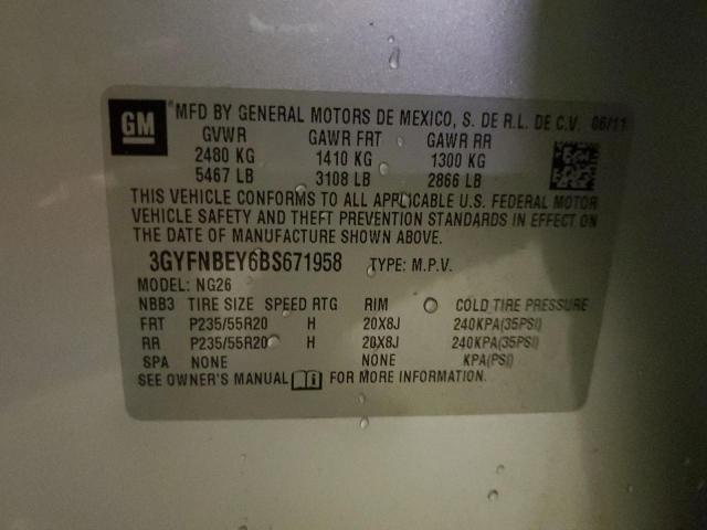 3GYFNBEY6BS671958 - 2011 CADILLAC SRX PERFORMANCE COLLECTION Күміс фото 14