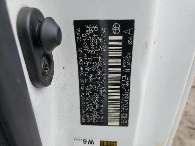 JTKDE177160131340 - 2006 TOYOTA SCION TC თეთრი ფოტო 12