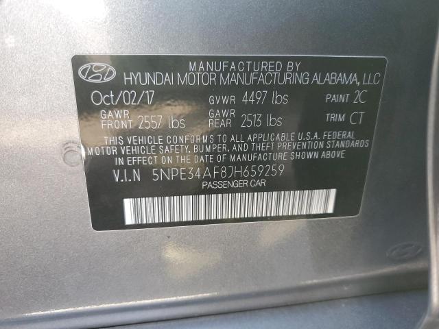 5NPE34AF8JH659259 - 2018 HYUNDAI SONATA SPORT SILVER photo 13