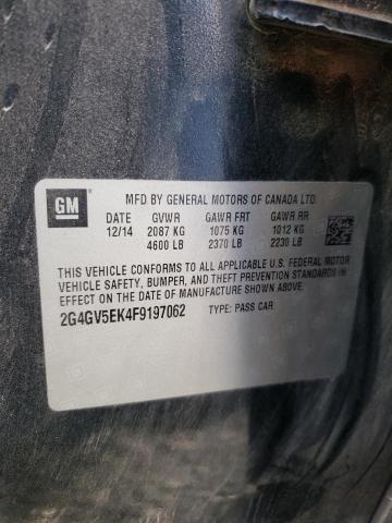 2G4GV5EK4F9197062 - 2015 BUICK REGAL CHARCOAL photo 12