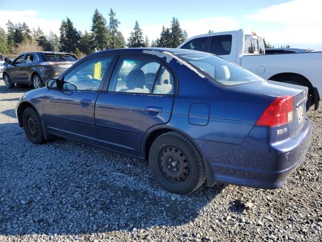 2HGES16565H554432 - 2005 HONDA CIVIC LX BLUE photo 2