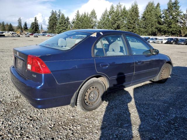 2HGES16565H554432 - 2005 HONDA CIVIC LX BLUE photo 3