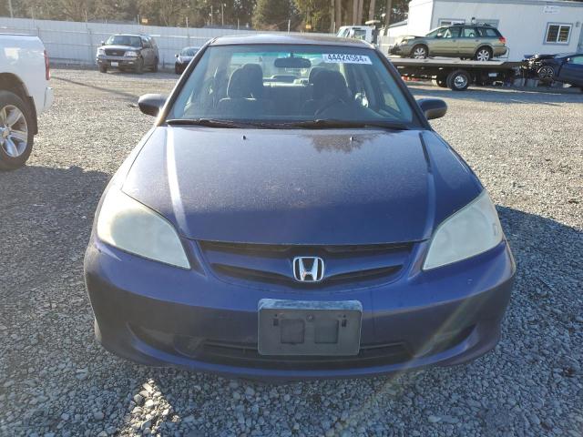 2HGES16565H554432 - 2005 HONDA CIVIC LX BLUE photo 5