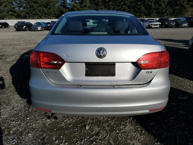 3VWLL7AJ5BM127392 - 2011 VOLKSWAGEN JETTA TDI SILVER photo 6