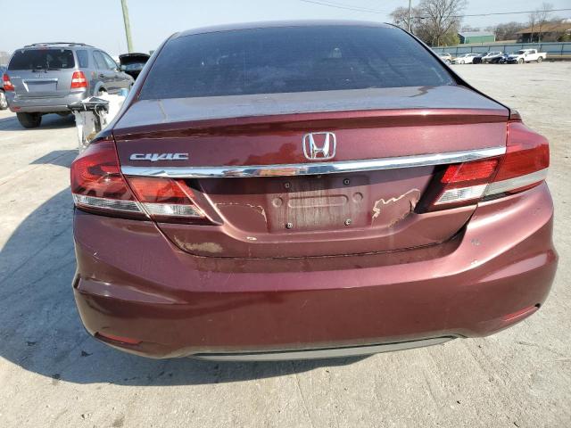 19XFB2F5XFE076182 - 2015 HONDA CIVIC LX MAROON photo 6