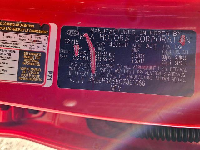 KNDJP3A58G7861066 - 2016 KIA SOUL + RED photo 10