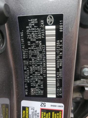4T1G11AKXPU753423 - 2023 TOYOTA CAMRY SE NIGHT SHADE GRAY photo 12