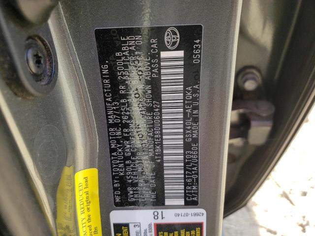 4T1BK1EB8DU060427 - 2013 TOYOTA AVALON BASE 灰色 照片 12