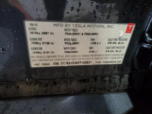 5YJSA1E46FF109631 - 2015 TESLA MODEL S Boz foto 12