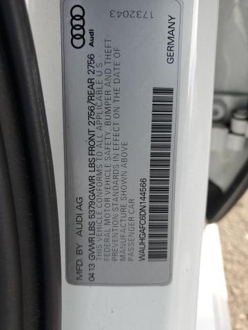 WAUHGAFC6DN144566 - 2013 AUDI A6 PRESTIGE WHITE photo 12