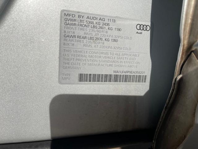 WA1LFAFPXEA058201 - 2014 AUDI Q5 PREMIUM PLUS SILVER photo 10