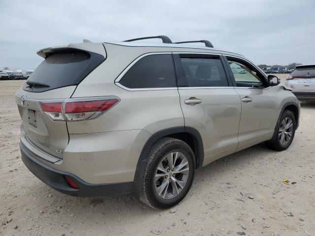 5TDKKRFH4ES035861 - 2014 TOYOTA HIGHLANDER XLE TAN photo 3