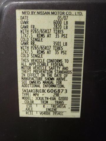 5N1AR18U18C606873 - 2008 NISSAN PATHFINDER S GRAY photo 13