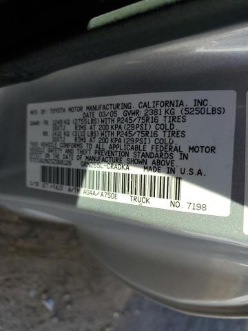 5TETU62N25Z068126 - 2005 TOYOTA TACOMA PRERUNNER ACCESS CAB SILVER photo 13