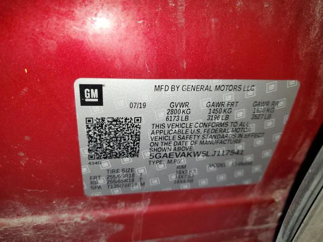 5GAEVAKW5LJ117541 - 2020 BUICK ENCLAVE ESSENCE 红色 照片 14