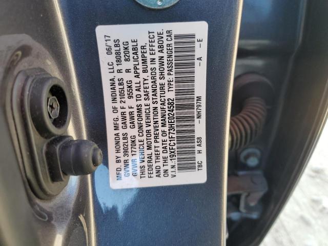 19XFC1F73HE024582 - 2017 HONDA CIVIC EXL ნაცრისფერი ფოტო 13