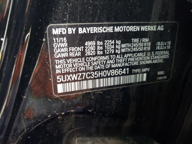 5UXWZ7C35H0V86641 - 2017 BMW X3 SDRIVE28I 黑色 照片 12