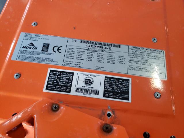 4UF17SNW5HT109419 - 2017 ARTC SNOWMOBILE ORANGE photo 10