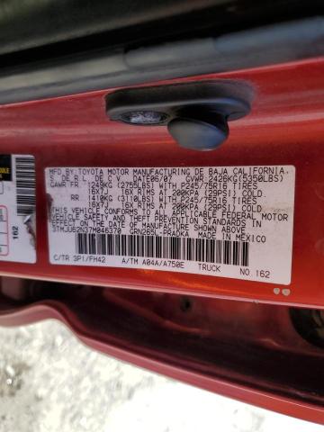 3TMJU62N37M046370 - 2007 TOYOTA TACOMA DOUBLE CAB PRERUNNER RED photo 12